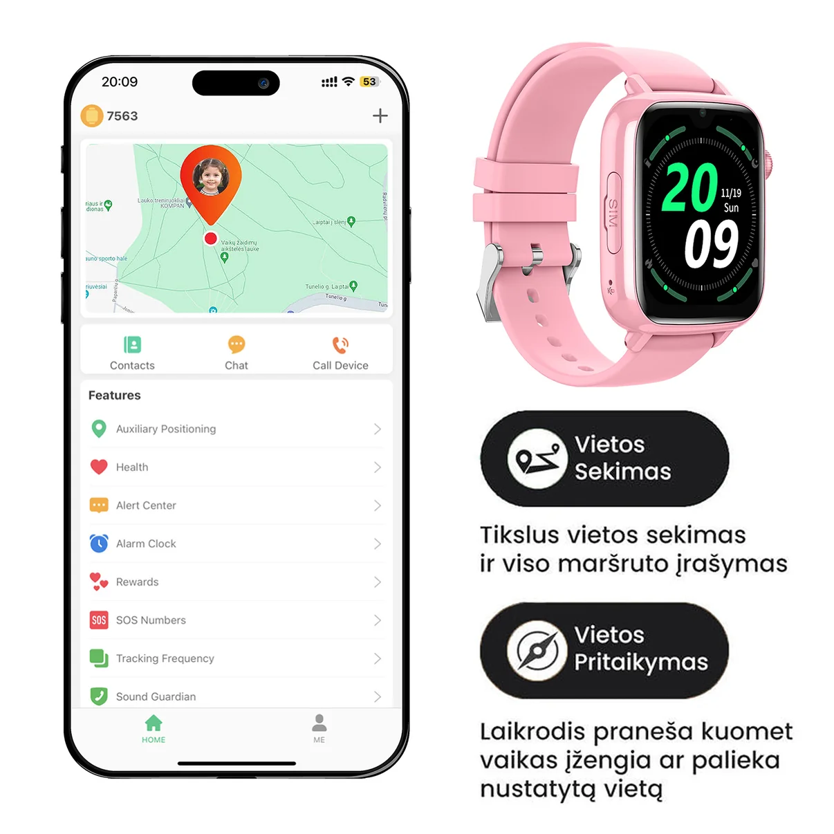 Išmanus laikrodis KartuSaugu PRO 2 KartuSaugu PRO