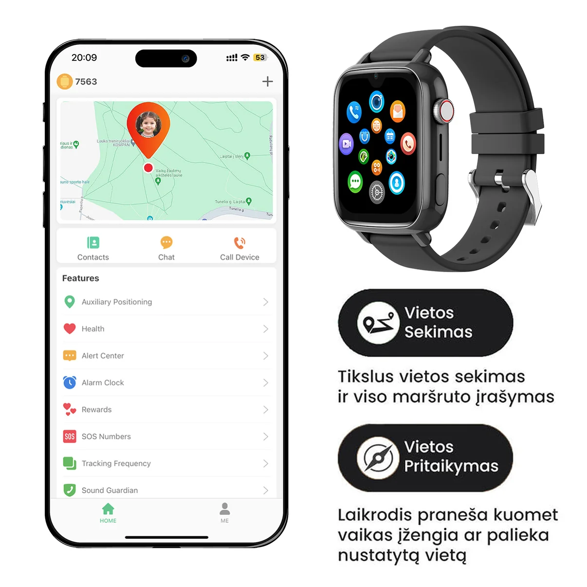 Išmanus laikrodis KartuSaugu PRO 4 KartuSaugu PRO